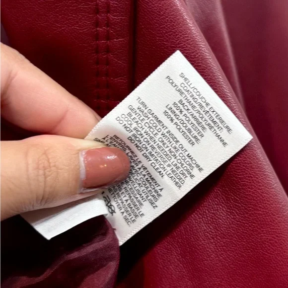 Cropped Red Leather Moto Jacket - Picture 7 of 7